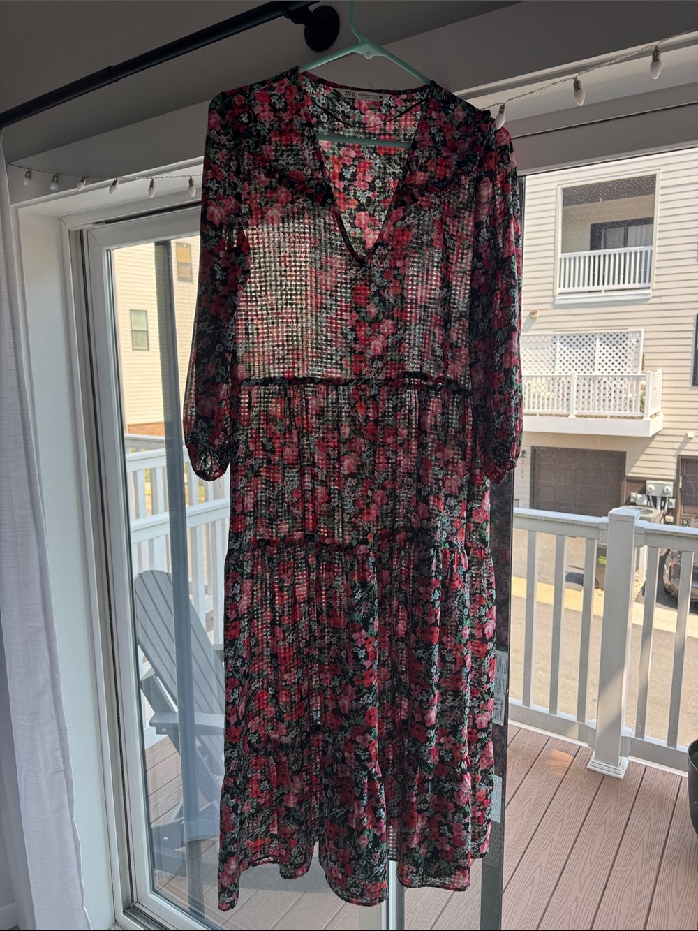 Zara Floral Midi Dress - Pink & Green